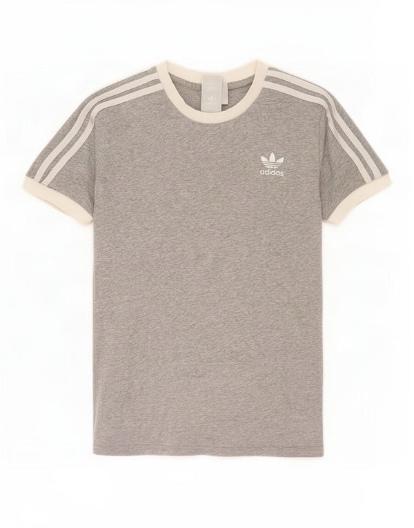 Camiseta feminina Adidas UK 14 cinza médio colorblock algodão