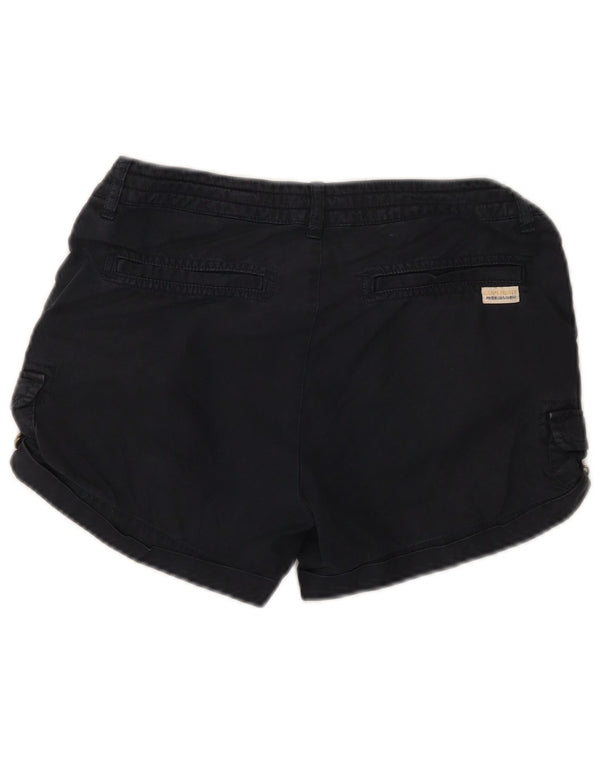 Shorts cargo feminino Superdry UK 8 pequeno W27 azul marinho Tencel
