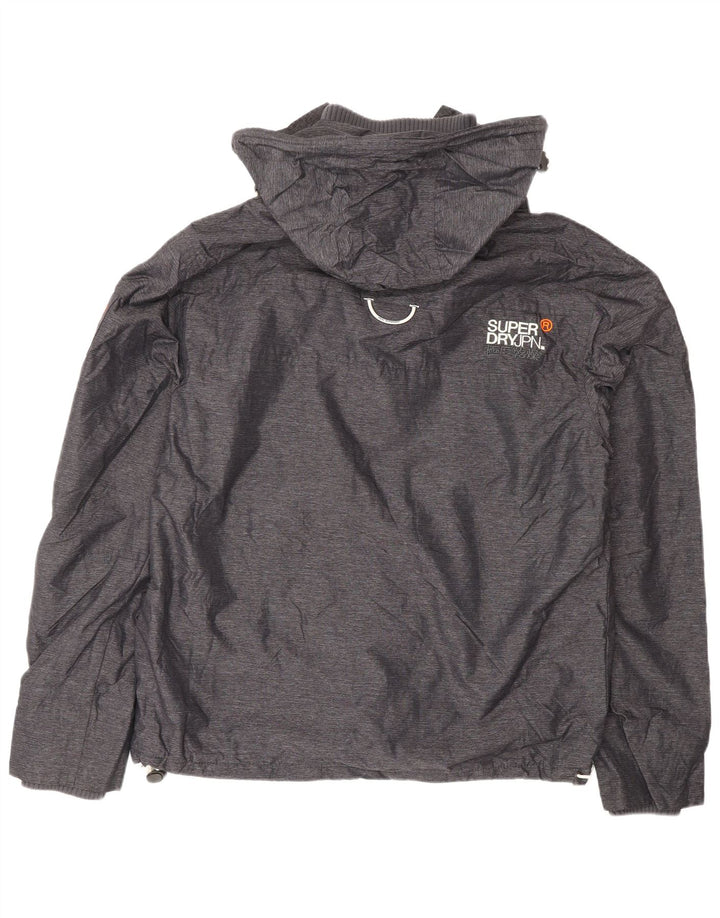 Jaqueta corta-vento masculina SUPERDRY Windhiker com capuz UK 42 XL cinza nylon