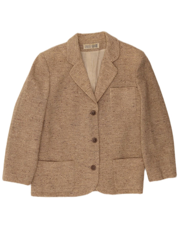 Jaqueta blazer feminina Ombraluce com 3 botões IT 48 XL bege manchado