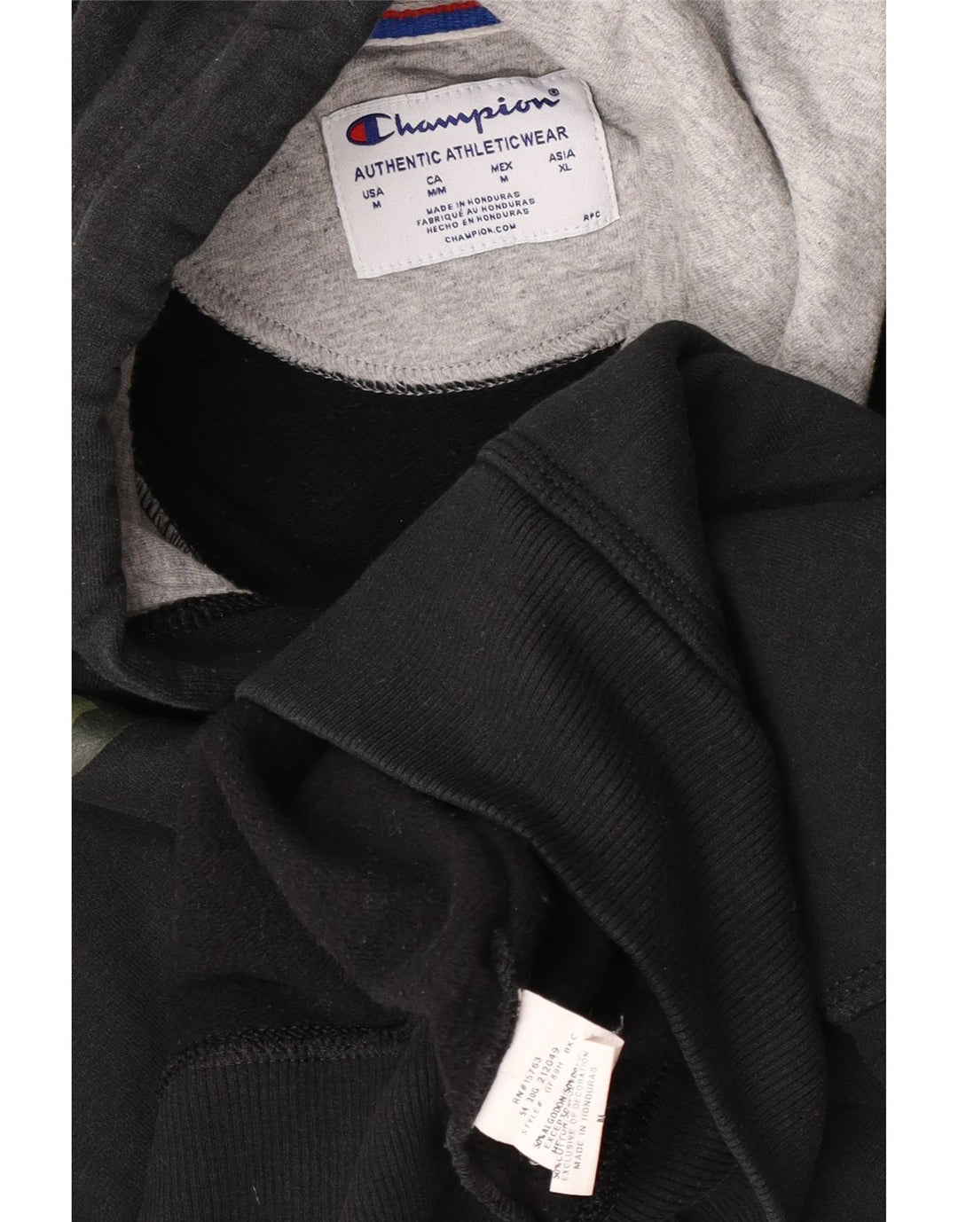 Jumper com capuz gráfico masculino Champion médio algodão preto