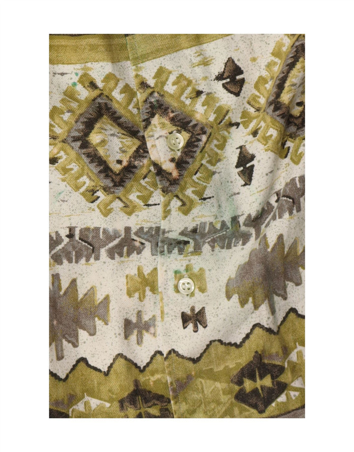 Camisa masculina Fitzroy XL verde geométrica