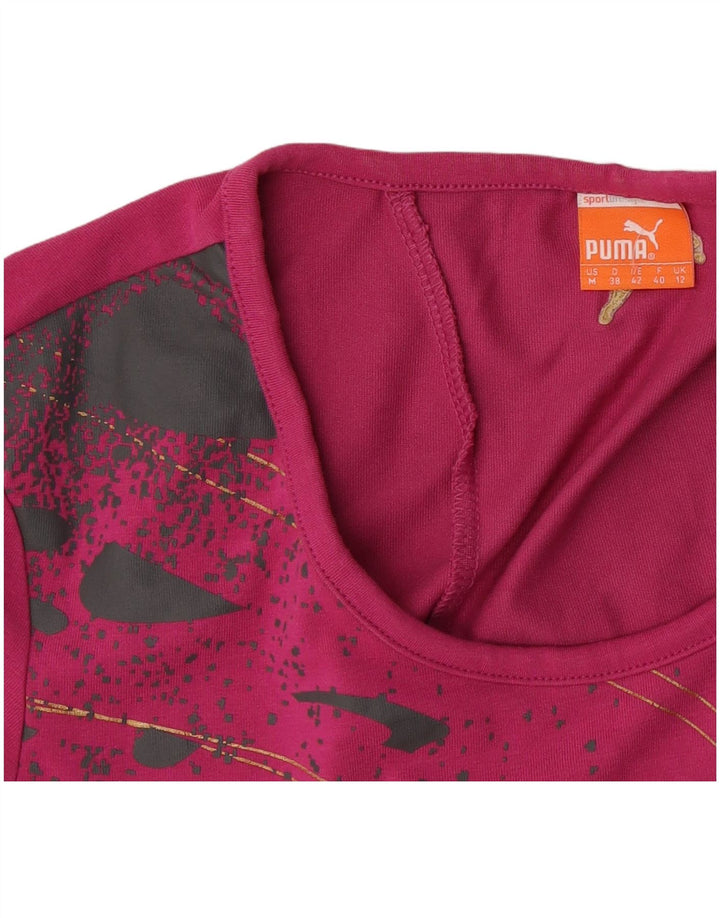Puma Camiseta Feminina Graphic Top UK 12 Médio Rosa