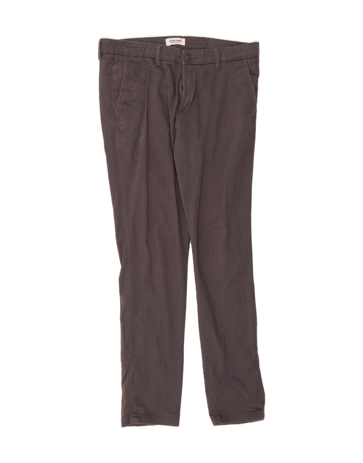 JACK & JONES Mens Marco Slim Chino Trousers  W32 L31 Grey Cotton Vintage Jack & Jones and Second-Hand Jack & Jones from Messina Hembry 