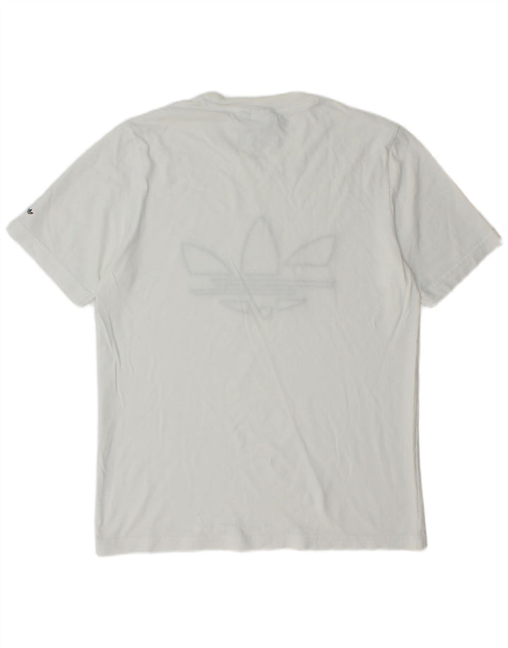 ADIDAS Mens Graphic T-Shirt Top Pequeno Branco