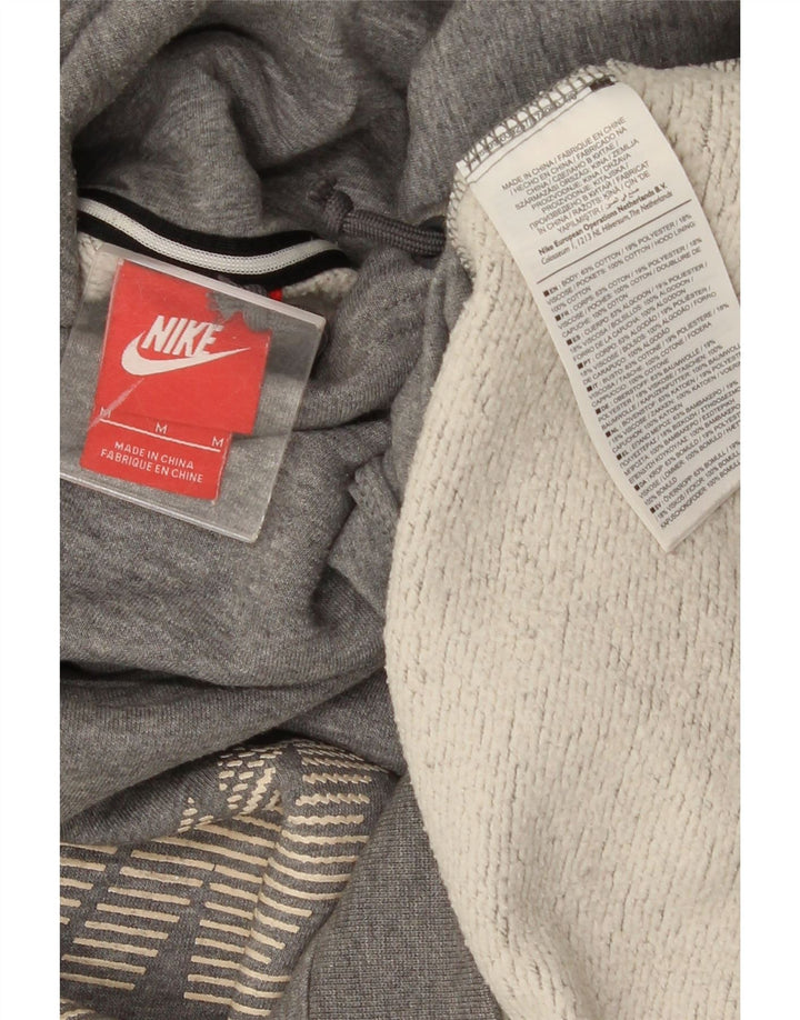Jumper com capuz Nike feminino gráfico oversized UK 14 algodão cinza médio