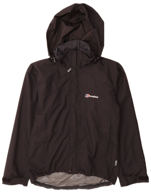 Jaqueta de chuva masculina Berghaus com capuz Reino Unido 34 XS preto nylon