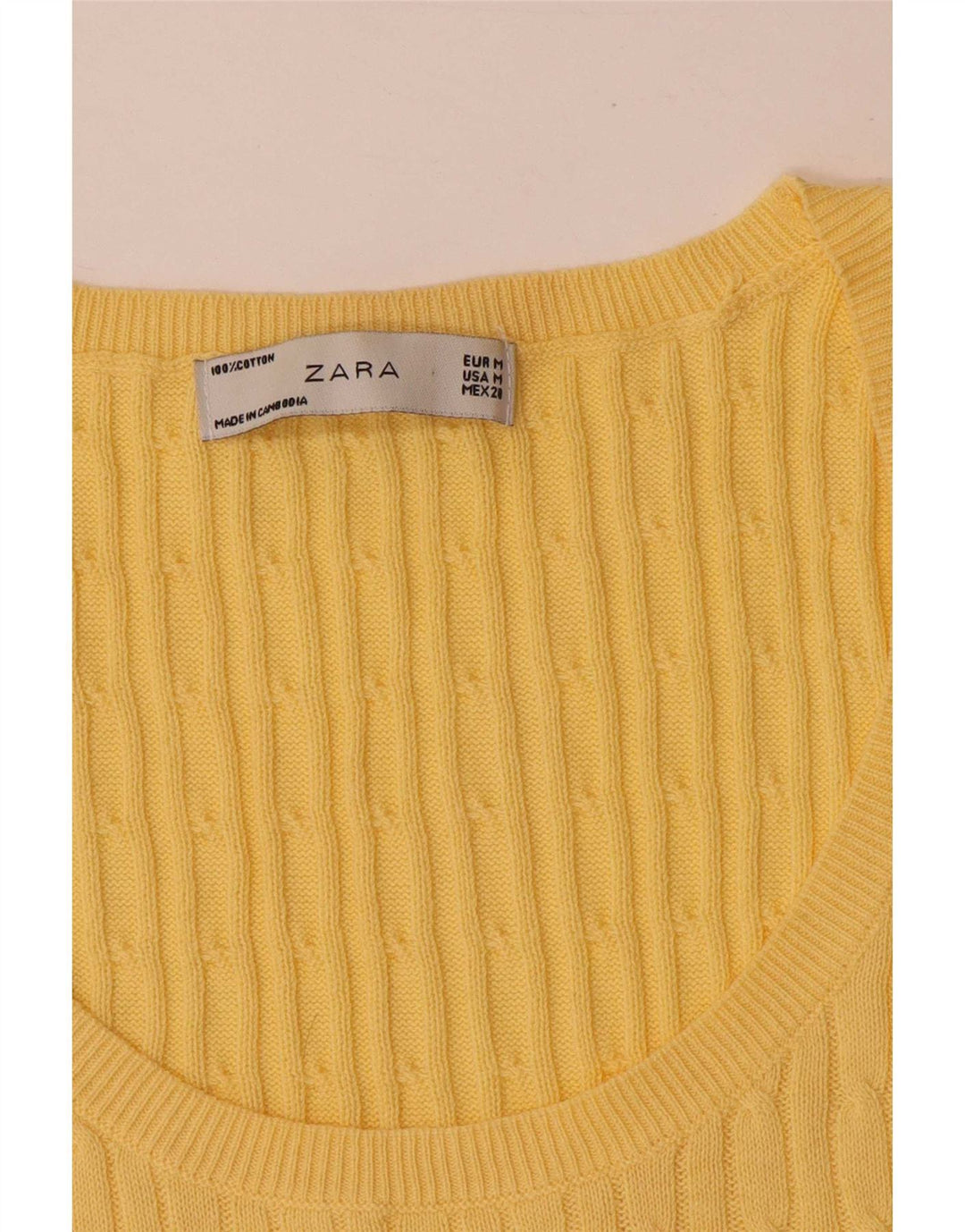 Zara Womens Vest Top UK 12 Médio Amarelo