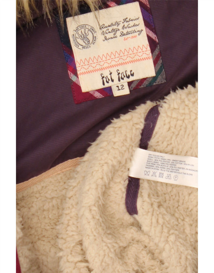 Poliéster roxo médio acolchoado com capuz Gilet UK 12 para mulheres gordas