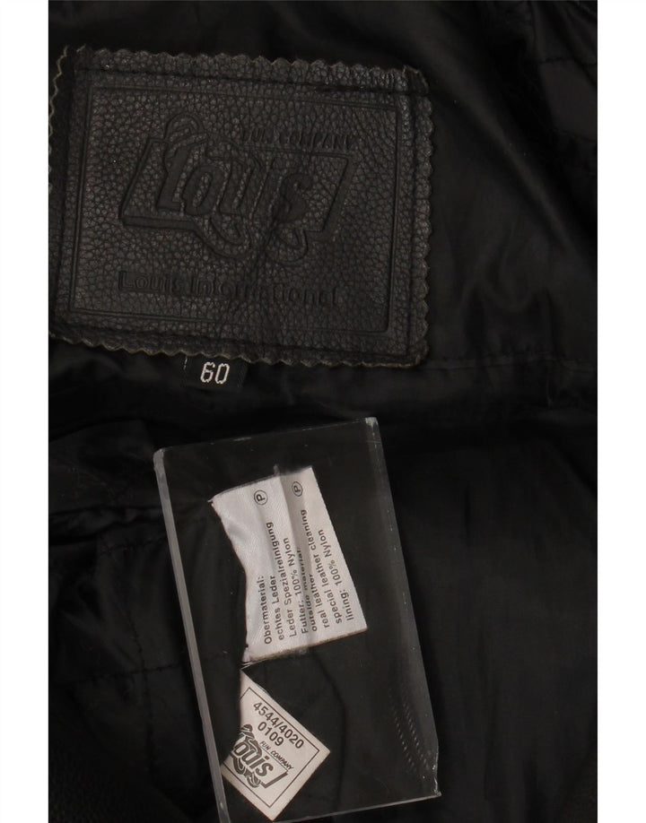 Jaqueta Louis Mens Couro Biker UK 42 XL Couro Preto