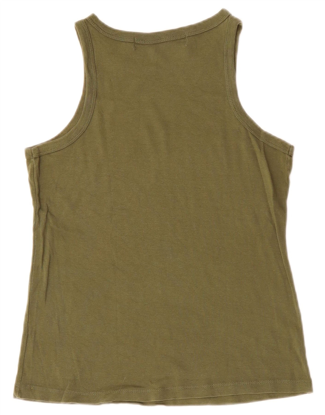 Top colete feminino ZARA UK 12 algodão cáqui médio