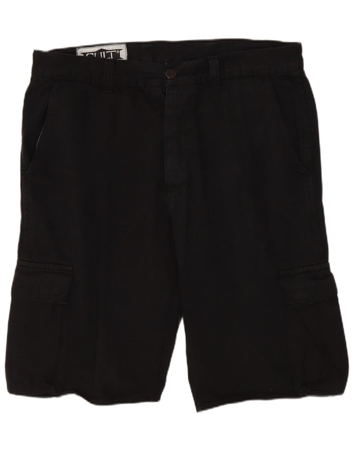 Shorts cargo masculino vintage W34 grande preto