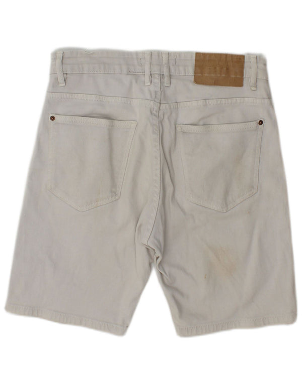 Zara Mens Denim Shorts EU 40 Médio W30 Algodão Bege