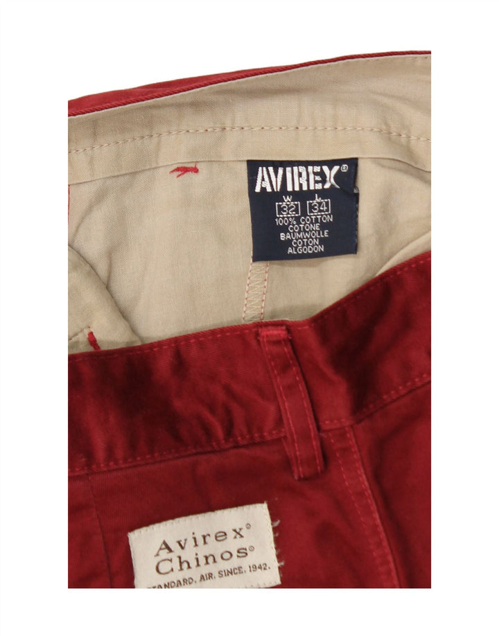 Calça Chino Masculina Slim Avirex W32 L29 Algodão Vermelho