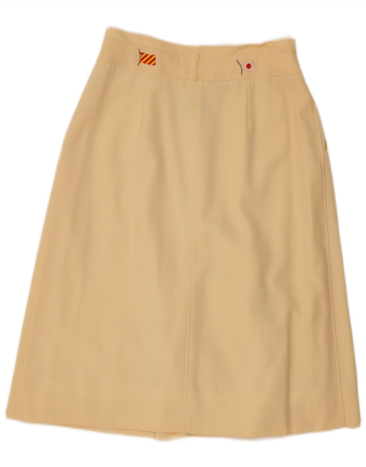 Saia feminina Les Copains em linha A W28 médio off white lã