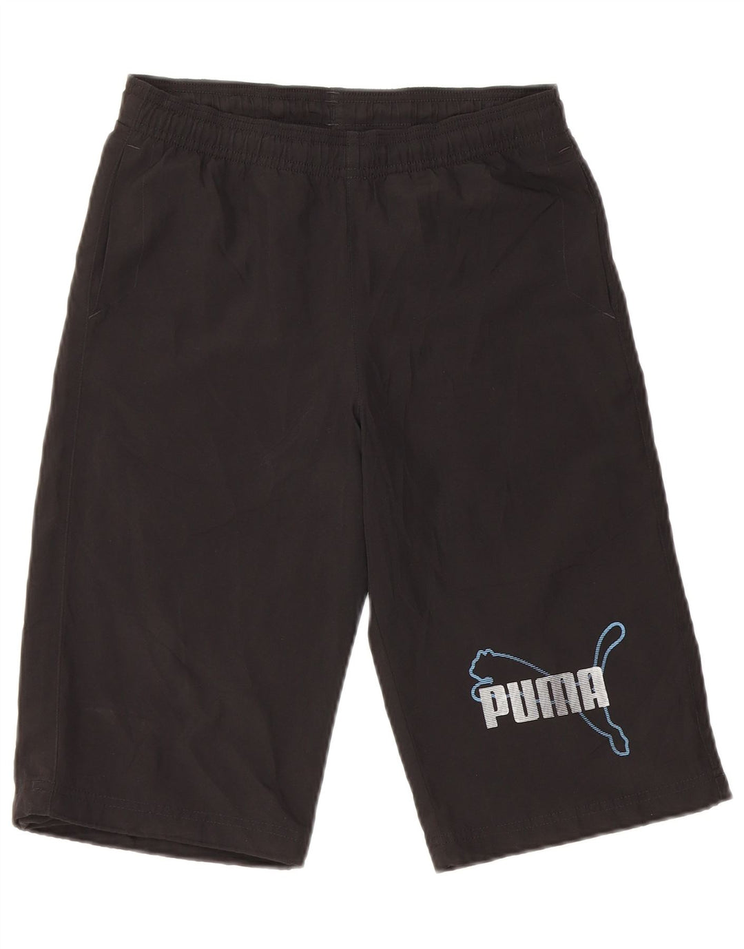 Shorts esportivos gráficos Puma Boys 11-12 anos preto poliéster