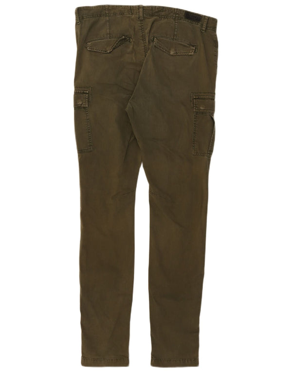 Calça cargo skinny masculina Superdry W34 L34 algodão cáqui