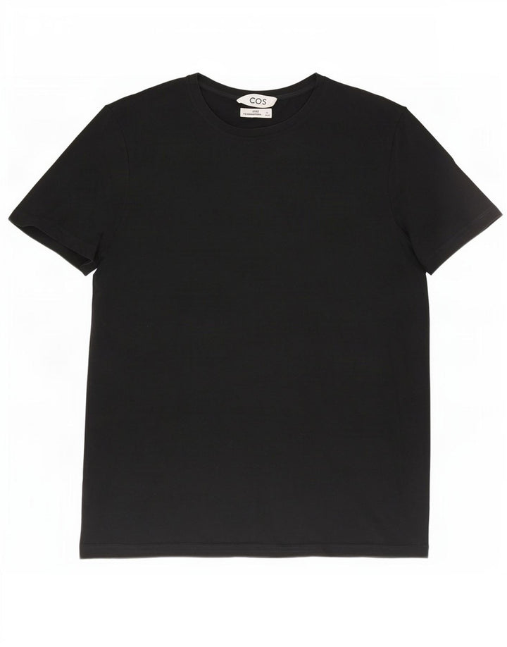 Camiseta Cos masculina regular grande algodão preto