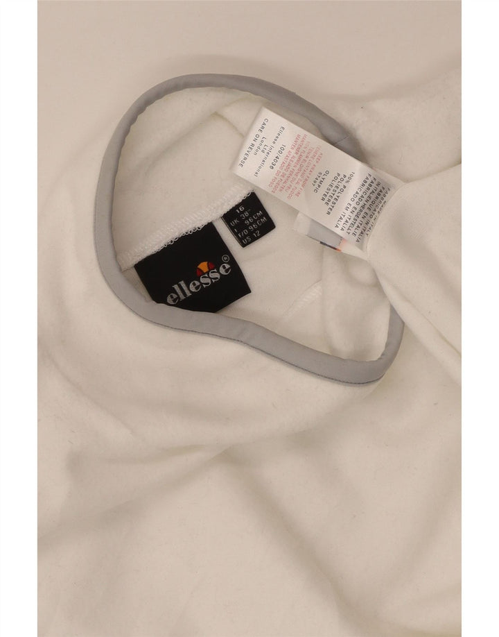 Jumper de lã feminino Ellesse UK 16 grande poliéster branco