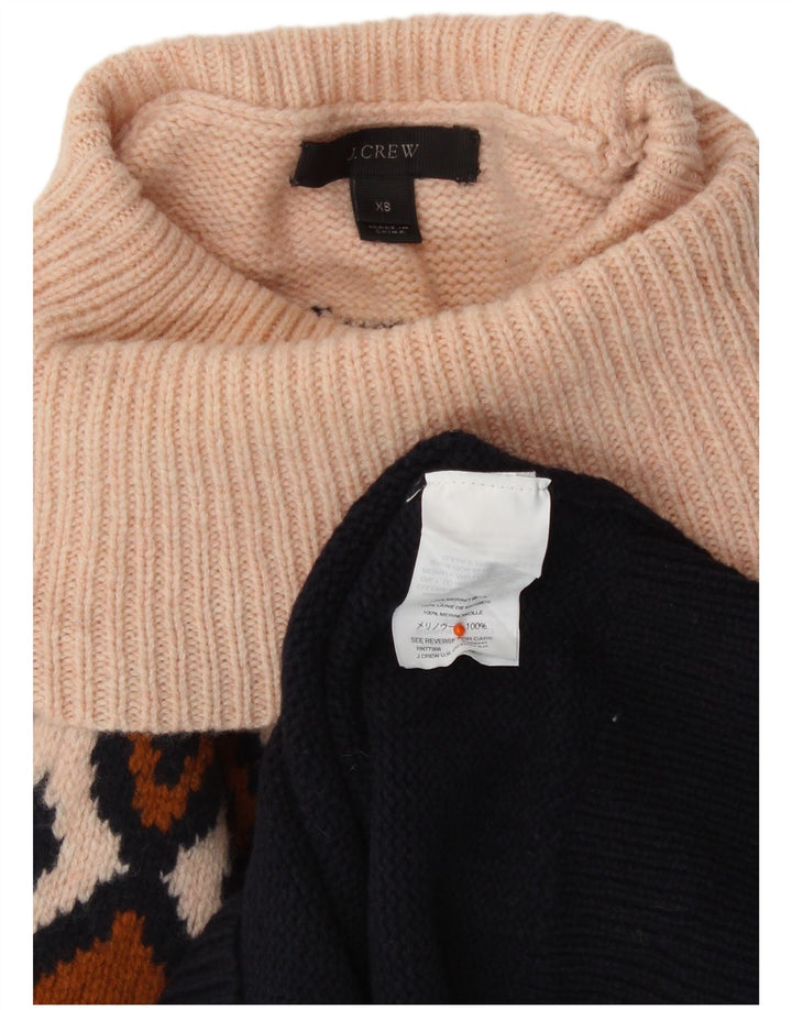 Suéter feminino J. CREW com gola redonda e gola redonda Reino Unido 6 XS azul marinho Fair Isle