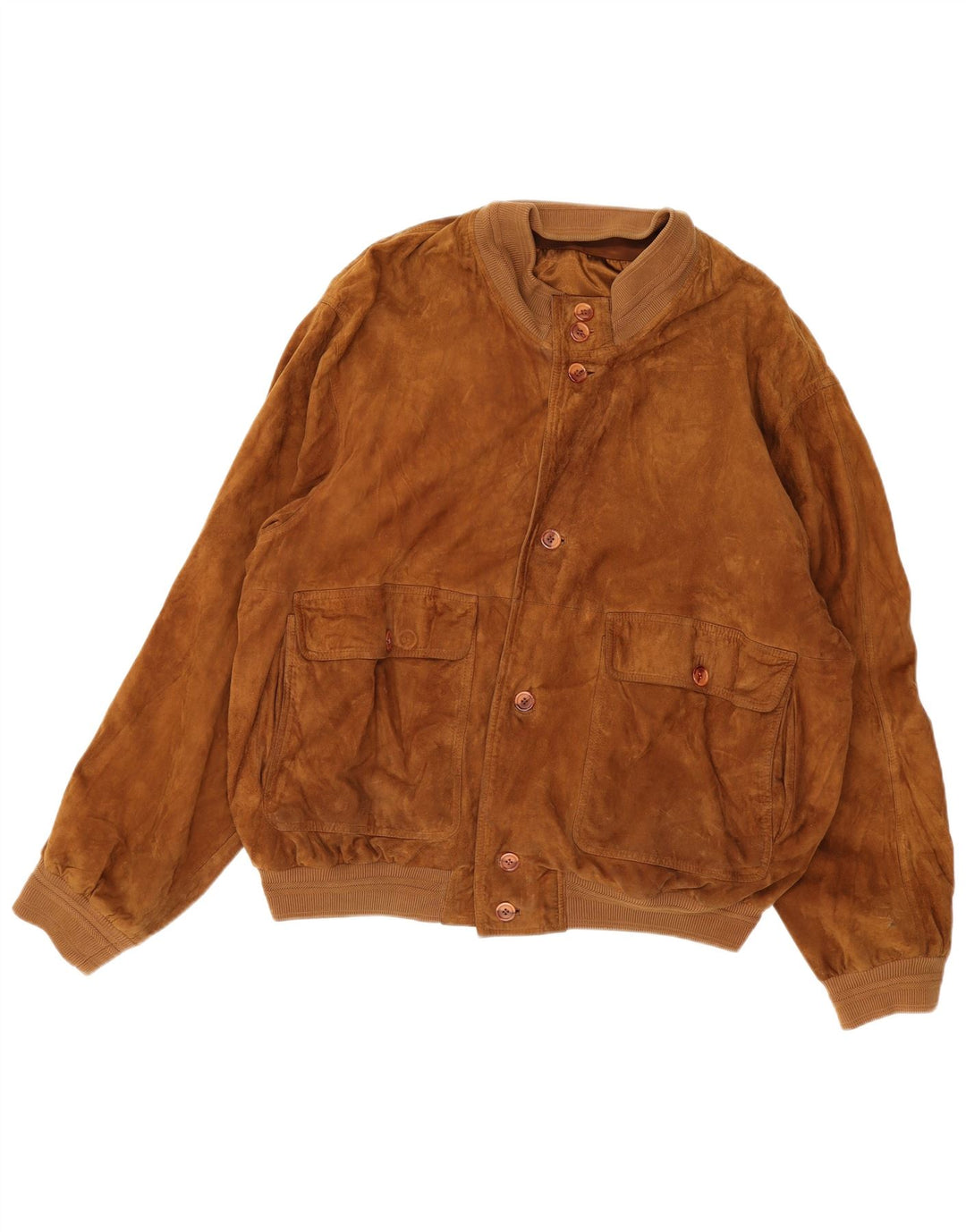 Jaqueta bomber masculina vintage de camurça IT 56 3XL marrom