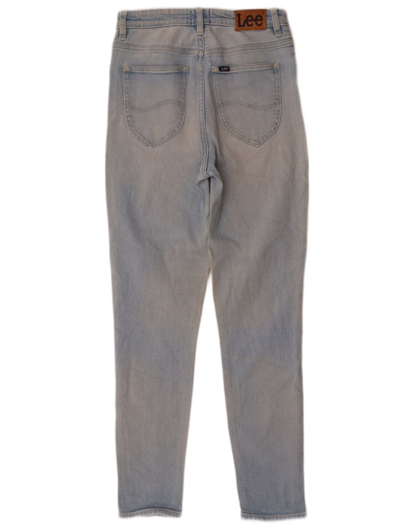 Lee Womens Slim Cintura Alta Jeans UK 10 Pequeno W26 L28 Algodão Azul