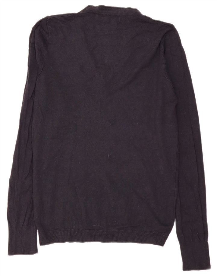 Suéter masculino Zara com decote em V médio azul marinho
