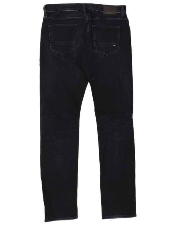 Tommy Hilfiger Masculino Denton Straight Jeans W30 L32 Azul Marinho Algodão