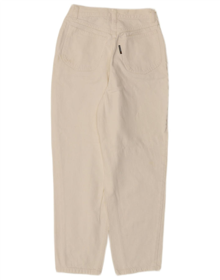 STEFANEL Jeans feminino de cintura alta IT 44 médio W24 L27 algodão branco