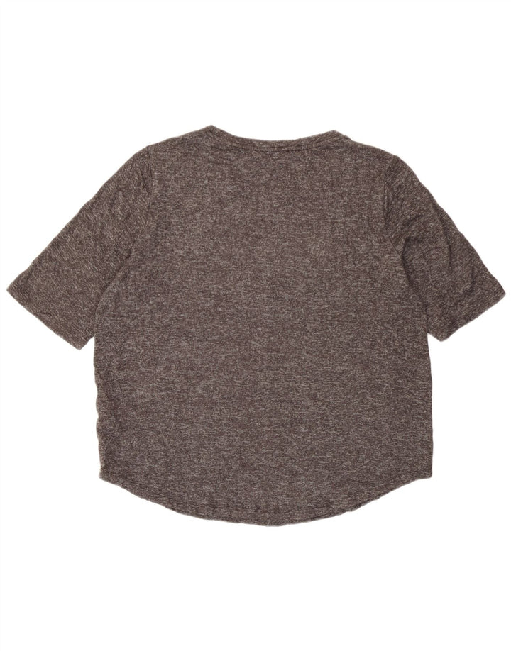 Camiseta feminina Marks & Spencer UK 14 grande viscose manchada cinza