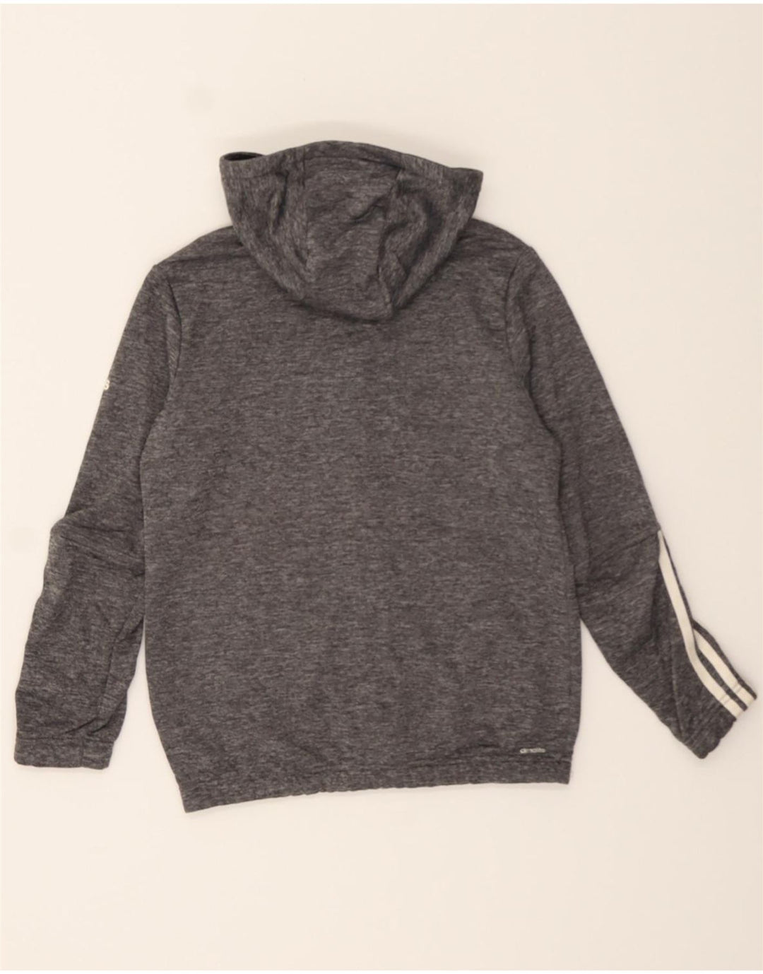 ADIDAS Boys Climalite Graphic Zip Hoodie Sweater 11-12 Years Grey Vintage Adidas and Second-Hand Adidas from Messina Hembry 
