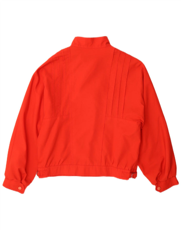 Jaqueta bomber com peito duplo para mulheres vintage poliéster vermelho médio Reino Unido 12