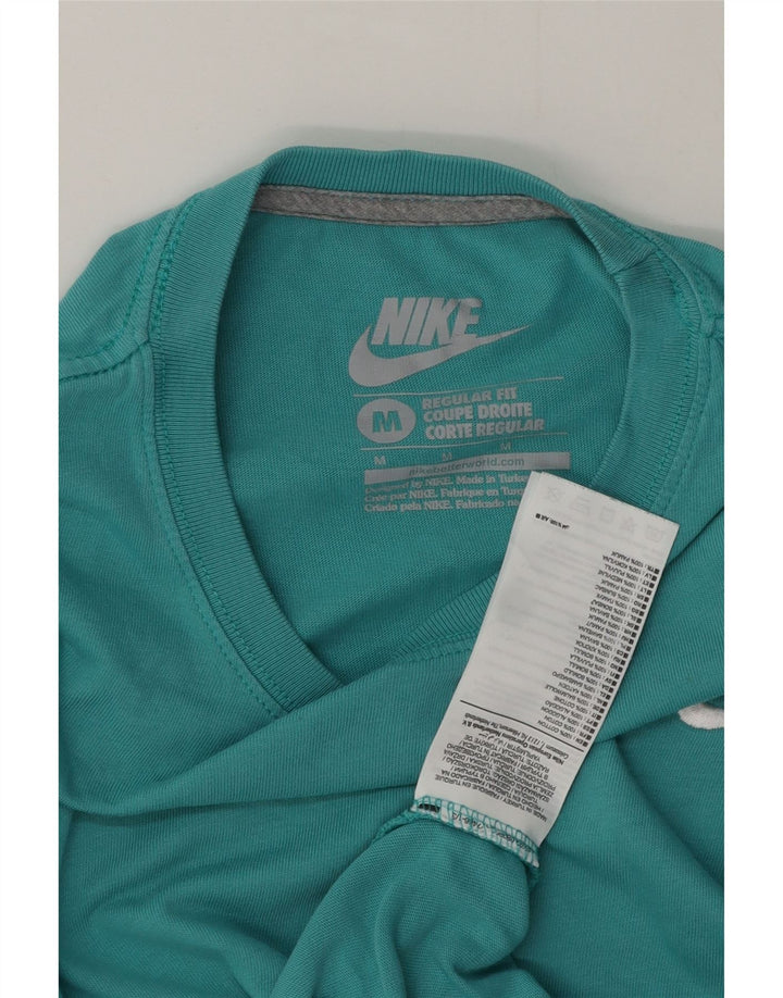 Camiseta masculina Nike Regular Fit Top Médio Algodão Turquesa