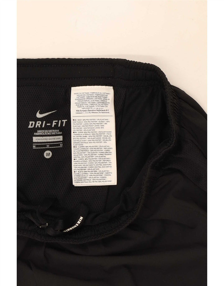 Shorts esportivos masculinos Nike Dri Fit médio preto colorblock poliéster