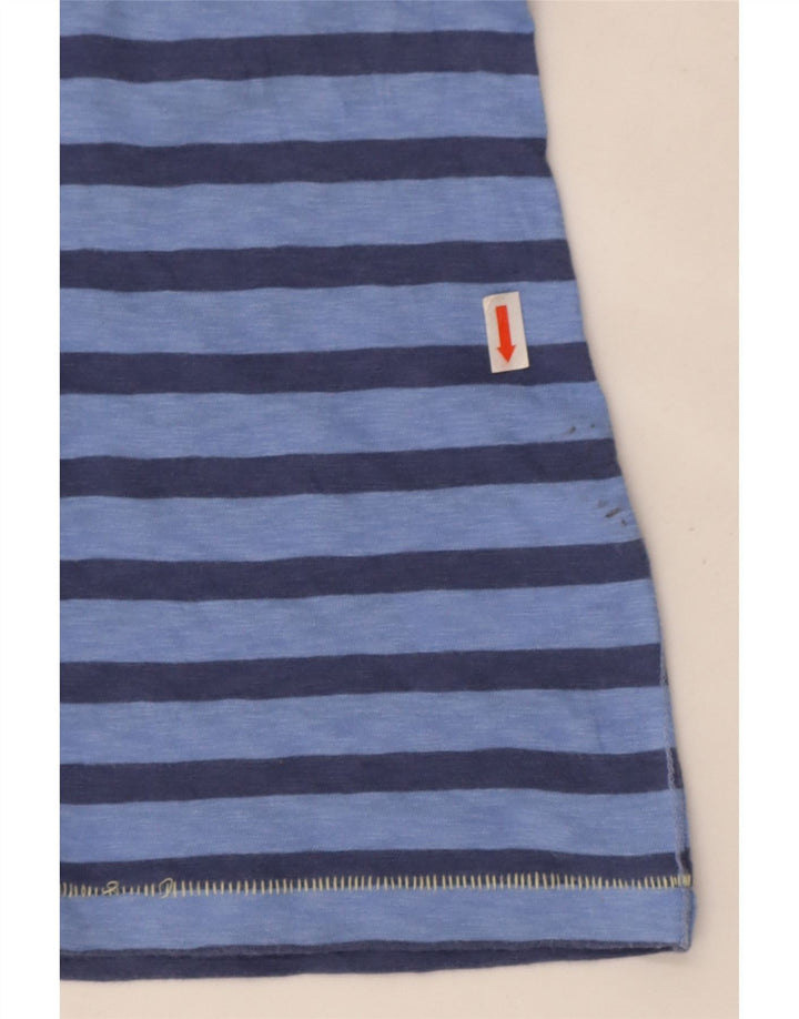 Camiseta feminina White Stuff UK 12 algodão listrado azul médio