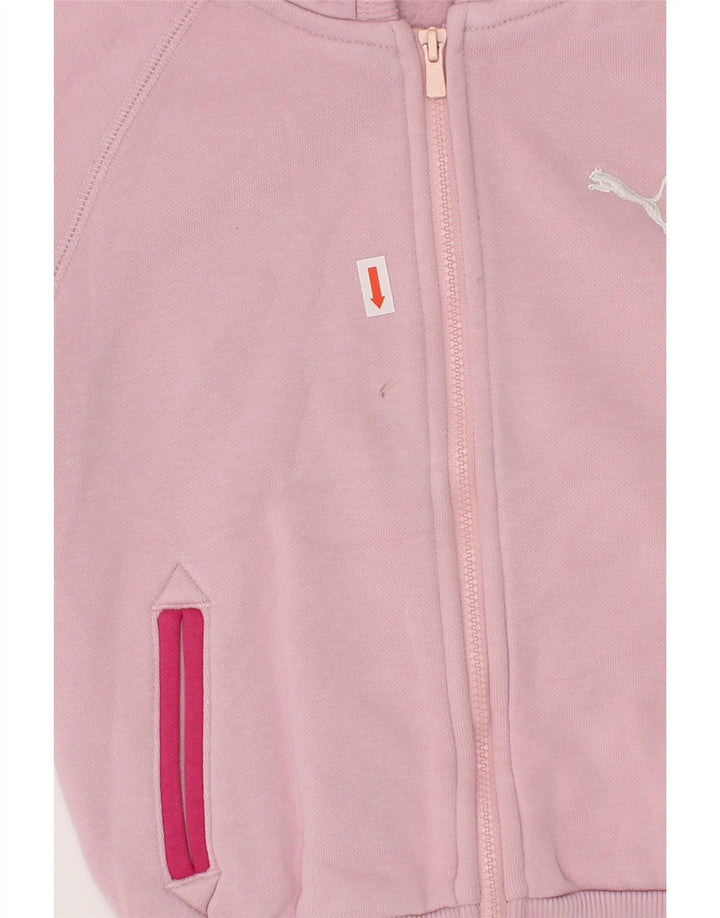 PUMA Girls Zip Hoodie Sweater 2-3 Years Pink Cotton Vintage Puma and Second-Hand Puma from Messina Hembry 