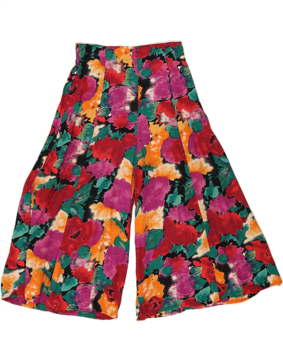 CAROLE LITTLE Womens Capri Trousers UK 8 Small W28 L18 Multicoloured Vintage Carole Little and Second-Hand Carole Little from Messina Hembry 