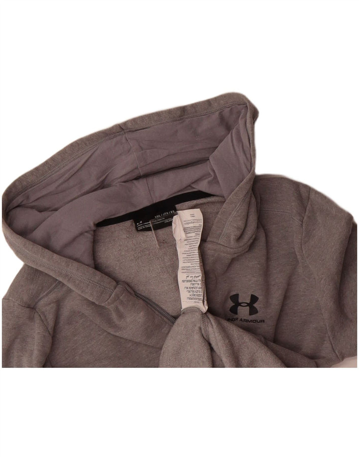 Suéter com capuz Under ARMOUR Boys Cold Gear Zip 13-14 anos XL algodão cinza