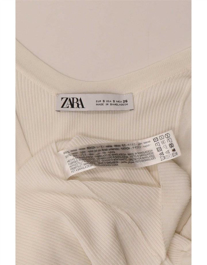 Colete feminino Zara UK 8 pequeno viscose branca