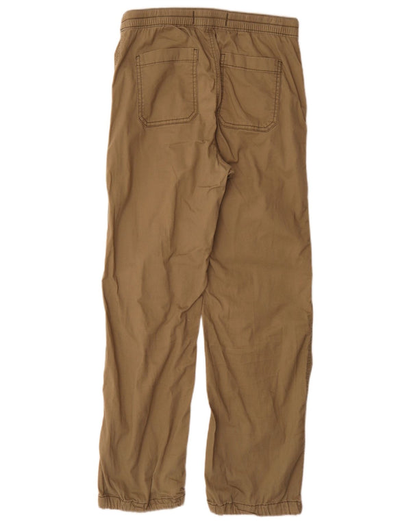 Calça feminina Hollister folgada e relaxada pequena W26 L29 algodão cáqui