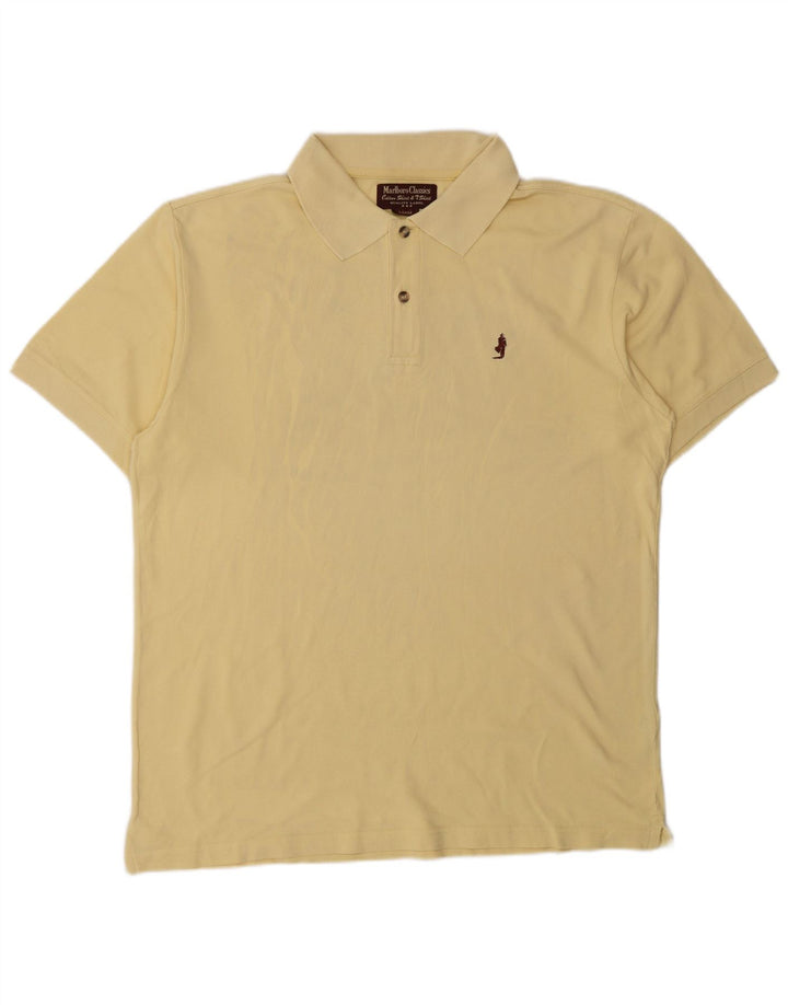 Camisa polo masculina MARLBORO CLASSICS grande algodão amarelo