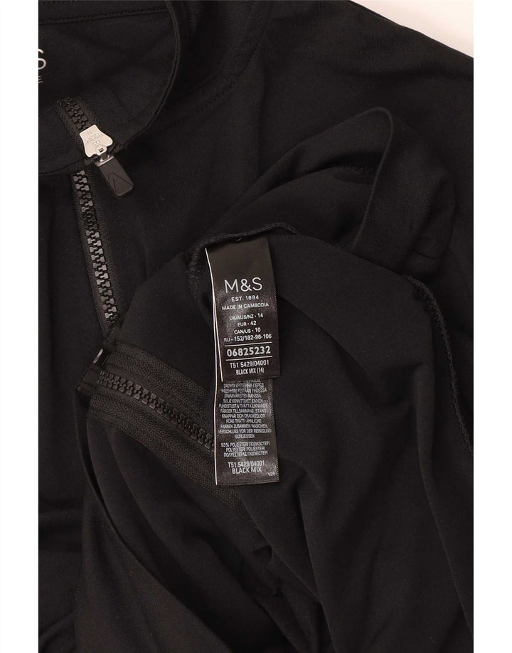 Jaqueta feminina de agasalho Marks & Spencer Reino Unido 14 grande bloco colorido preto