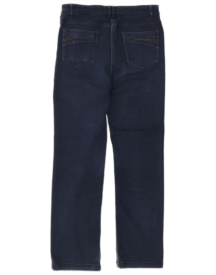 Jeans retos femininos Marks & Spencer Reino Unido 12 médio W30 L27 algodão azul marinho