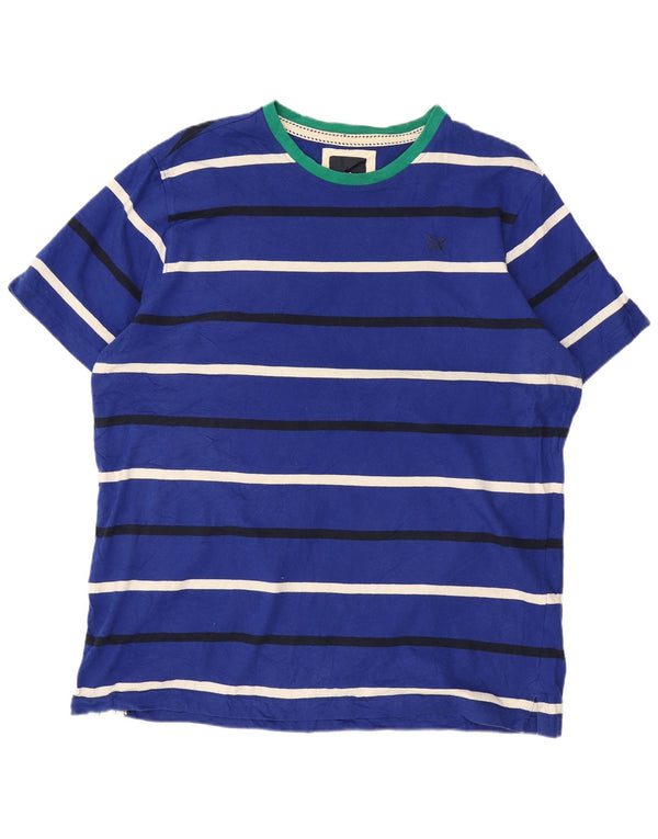 Camiseta masculina Crew Clothing Top XL algodão listrado azul