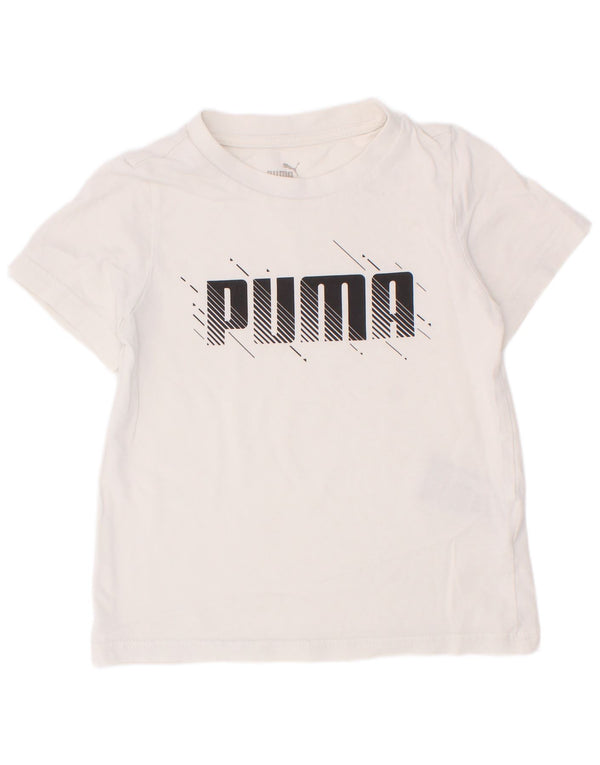 Camiseta Puma Boys Graphic Top 5-6 Anos Algodão Branco