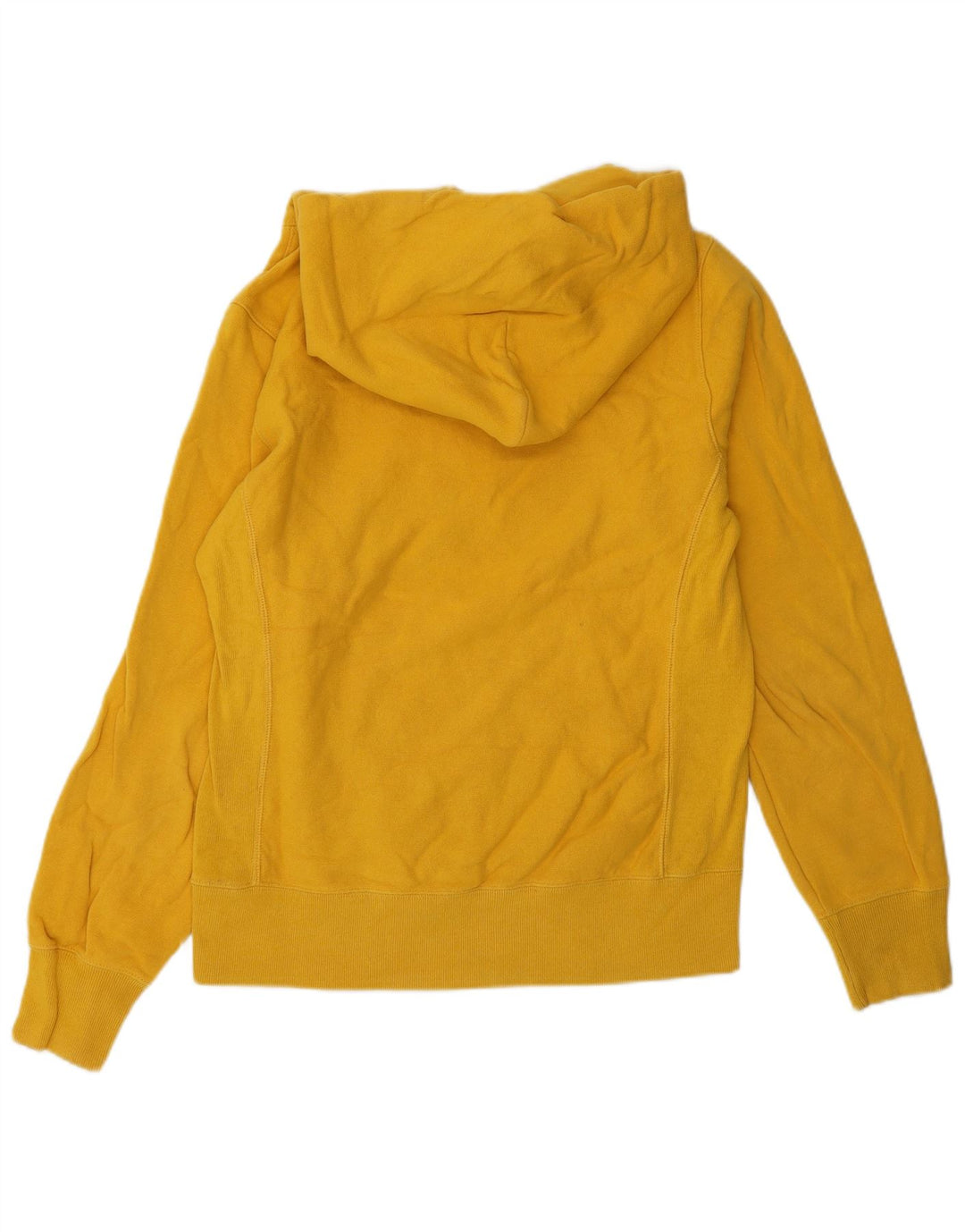CHAMPION Suéter feminino com capuz gráfico Reverse Weave Reino Unido 14 Médio Amarelo