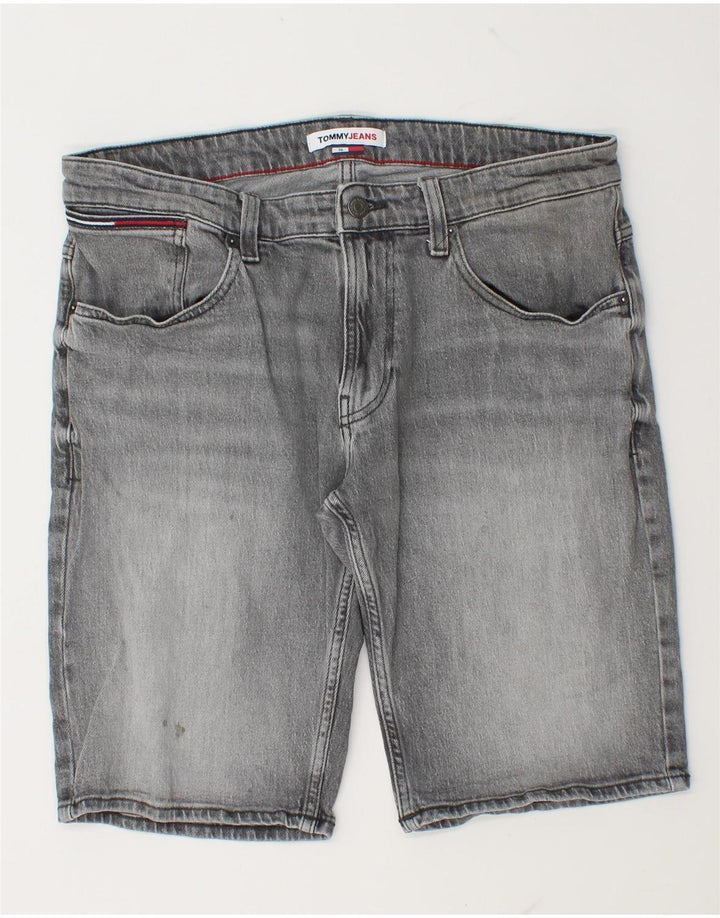Shorts jeans masculino Tommy Hilfiger W36 grande algodão cinza