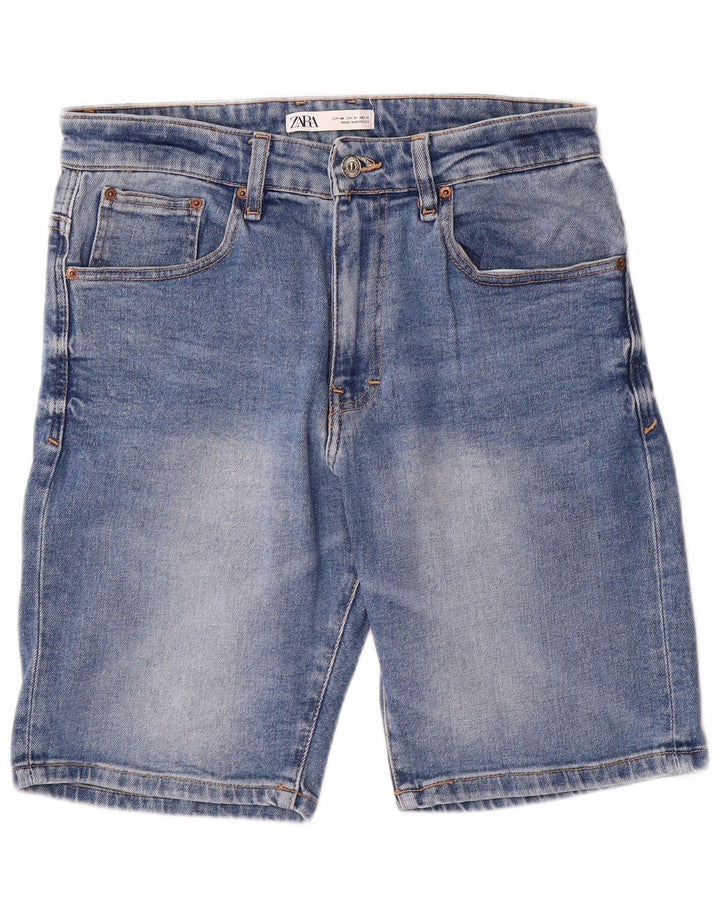 Zara Mens Denim Shorts EU 40 Médio W31 Azul Algodão