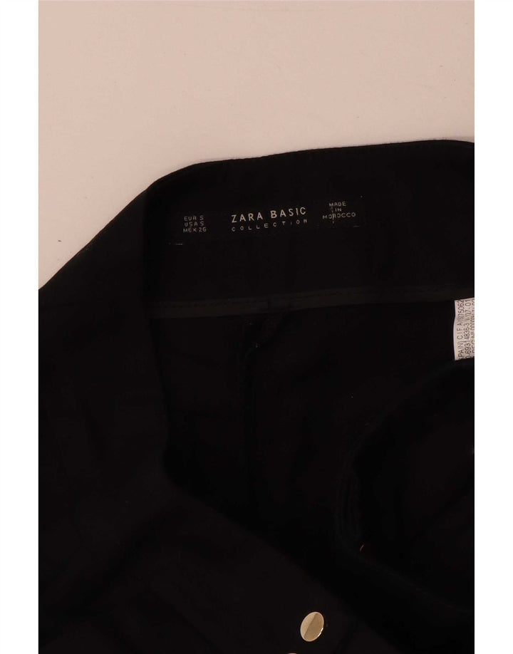Zara Shorts feminino casual pequeno W26 algodão preto