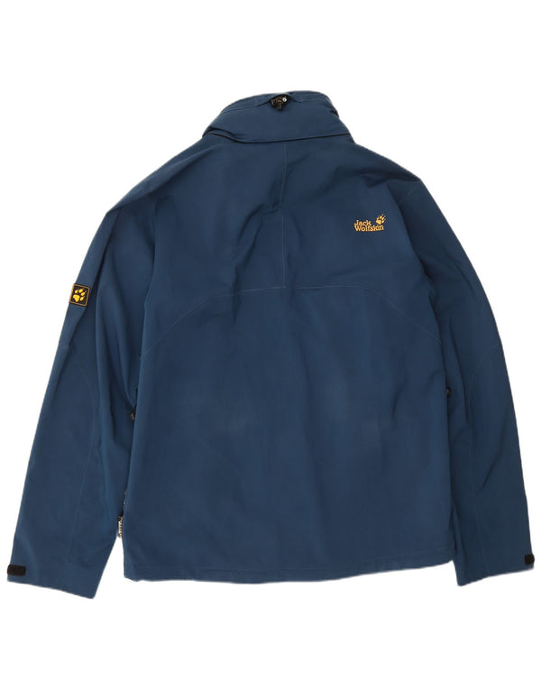 Jaqueta corta-vento masculina Jack Wolfskin Reino Unido 40/42 grande azul poliéster